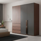 Ντουλάπα Sonlen σε καρυδί-ανθρακί απόχρωση 160x52x195εκ