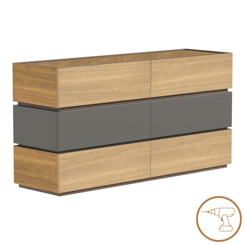 Συρταριέρα Sonlen mdf σε ανθρακί-sonoma απόχρωση 120x40x72εκ