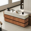 Συρταριέρα Sonlen mdf σε καρυδί-μπεζ απόχρωση 120x40x72εκ