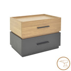 Κομοδίνο Sonlen mdf σε sonoma-ανθρακί απόχρωση 60x40x44.5εκ