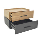 Κομοδίνο Sonlen mdf σε sonoma-ανθρακί απόχρωση 60x40x44.5εκ