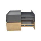 Κομοδίνο Sonlen mdf σε sonoma-ανθρακί απόχρωση 60x40x44.5εκ