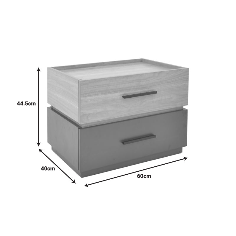 Κομοδίνο Sonlen mdf σε sonoma-ανθρακί απόχρωση 60x40x44.5εκ