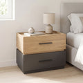 Κομοδίνο Sonlen mdf σε sonoma-ανθρακί απόχρωση 60x40x44.5εκ
