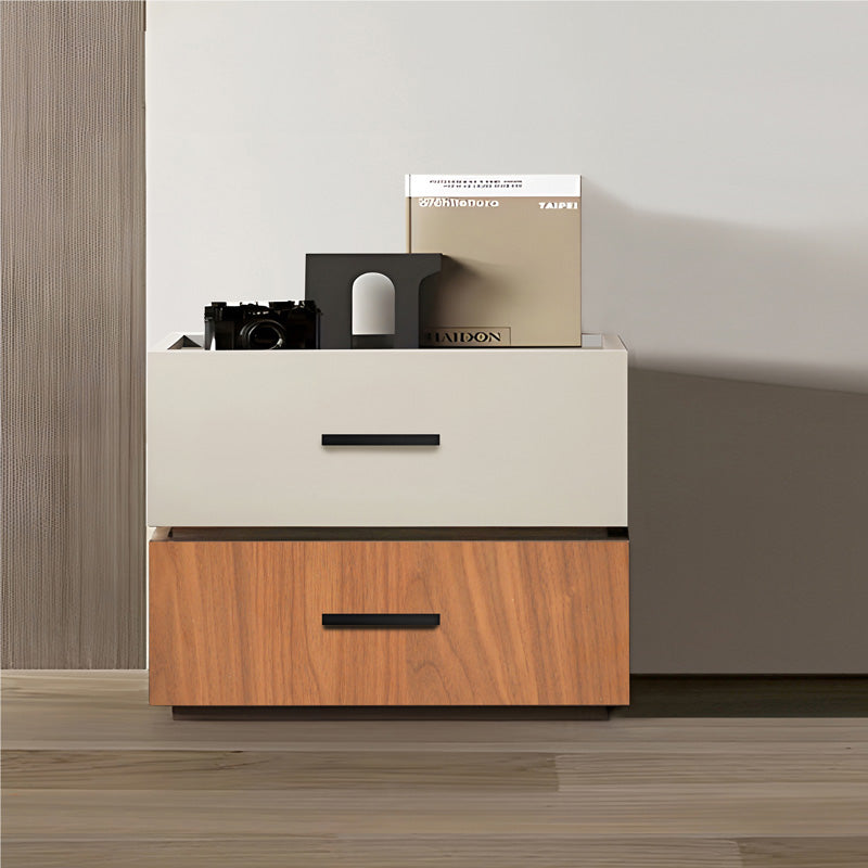 Κομοδίνο Sonlen mdf σε καρυδί-μπεζ απόχρωση 60x40x44.5εκ
