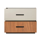 Κομοδίνο Sonlen mdf σε καρυδί-μπεζ απόχρωση 60x40x44.5εκ