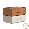 Κομοδίνο Sonlen mdf σε καρυδί-μπεζ απόχρωση 60x40x44.5εκ