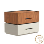 Κομοδίνο Sonlen mdf σε καρυδί-μπεζ απόχρωση 60x40x44.5εκ