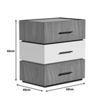 Κομοδίνο Sonlen mdf σε καρυδί-μπεζ απόχρωση 60x40x66εκ