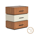 Κομοδίνο Sonlen mdf σε καρυδί-μπεζ απόχρωση 60x40x66εκ