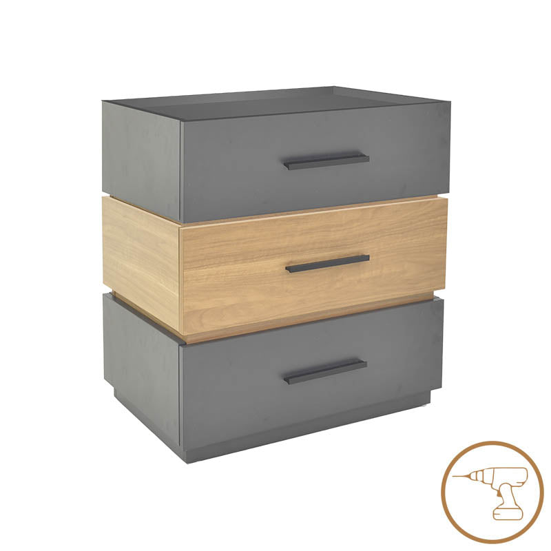 Κομοδίνο Sonlen mdf σε sonoma-ανθρακί απόχρωση 60x40x66εκ