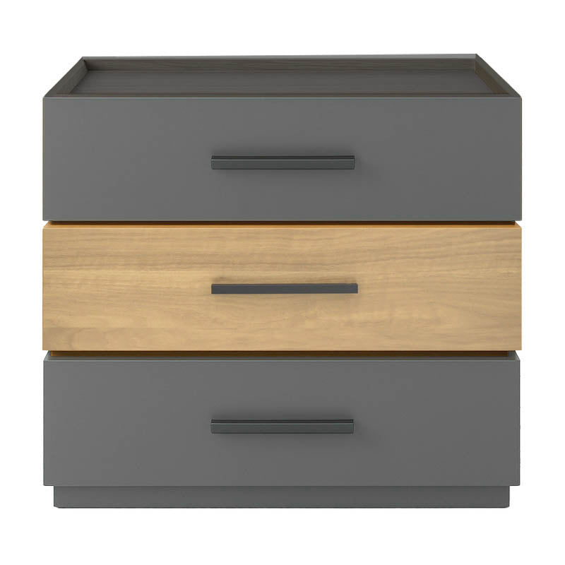 Κομοδίνο Sonlen mdf σε sonoma-ανθρακί απόχρωση 60x40x66εκ