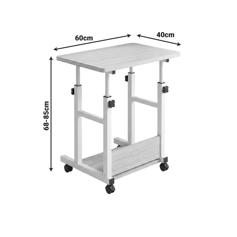 Γραφείο τροχήλατο Stolu MDF-metal σε φυσικό-λευκό απόχρωση 60x40x68εκ
