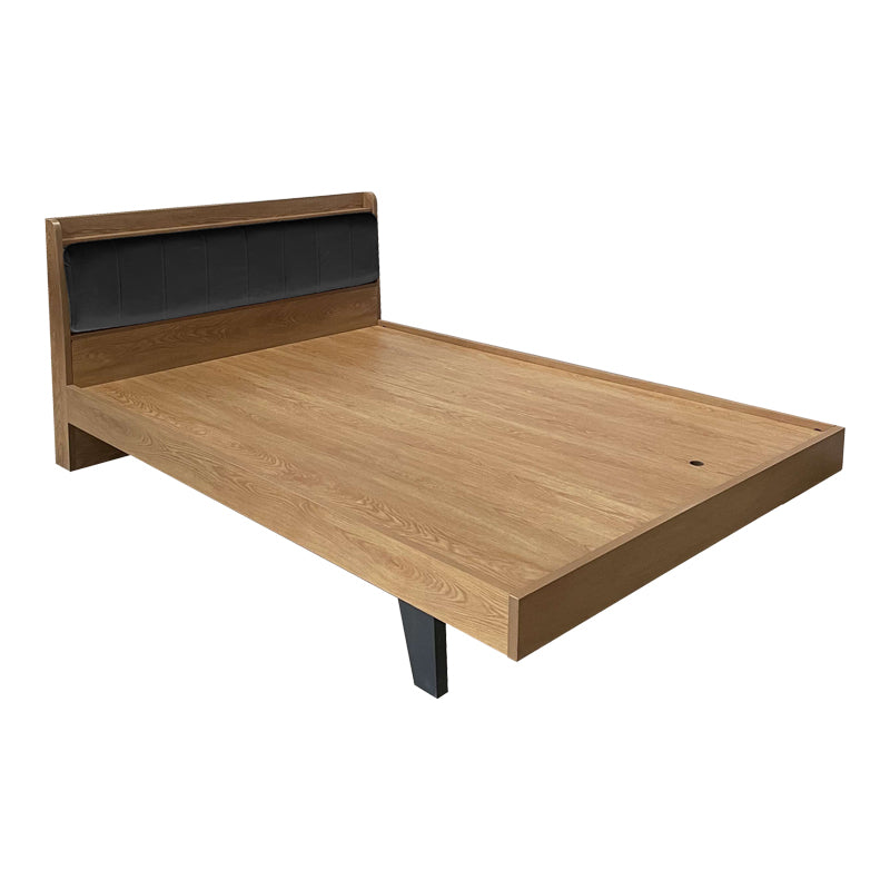 Κρεβάτι Frankly mdf-pu σε καρυδί-μαύρο απόχρωση 150x200εκ