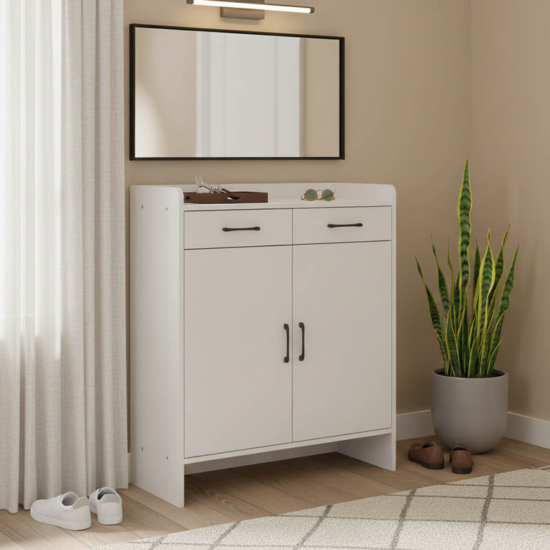 Παπουτσοθήκη Gazen 12 ζεύγων με συρτάρια σε λευκή απόχρωση 80x33x100εκ