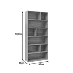 Βιβλιοθήκη Evergin mdf σε oak απόχρωση 80x30x180εκ