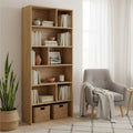 Βιβλιοθήκη Evergin mdf σε oak απόχρωση 80x30x180εκ