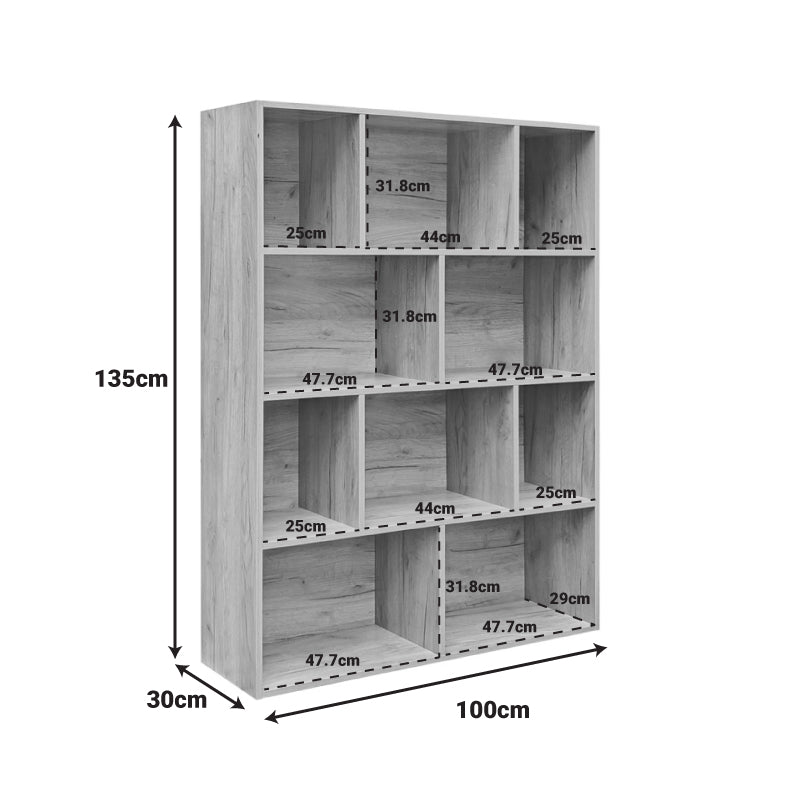 Βιβλιοθήκη Evergin mdf σε oak απόχρωση 100x30x135εκ