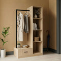 Έπιπλο εισόδου Erdeco mdf σε φυσική απόχρωση 80x40x150εκ