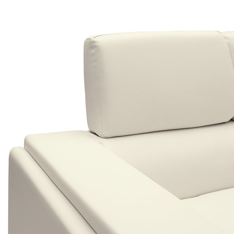 Καναπές Shea 3θέσιος PU ivory-inox 198x80x87εκ