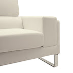 Καναπές Shea 3θέσιος PU ivory-inox 198x80x87εκ