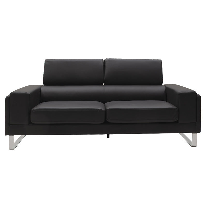 Καναπές Shea 3θέσιος pu μαύρο-inox 198x80x87εκ