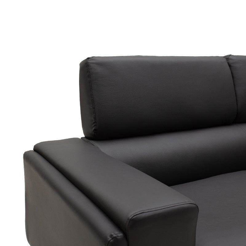Καναπές Shea 3θέσιος pu μαύρο-inox 198x80x87εκ