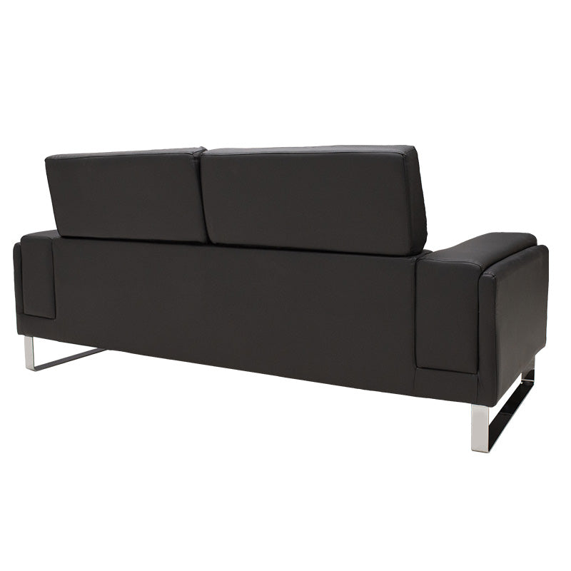 Καναπές Shea 3θέσιος pu μαύρο-inox 198x80x87εκ