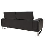 Καναπές Shea 3θέσιος pu μαύρο-inox 198x80x87εκ