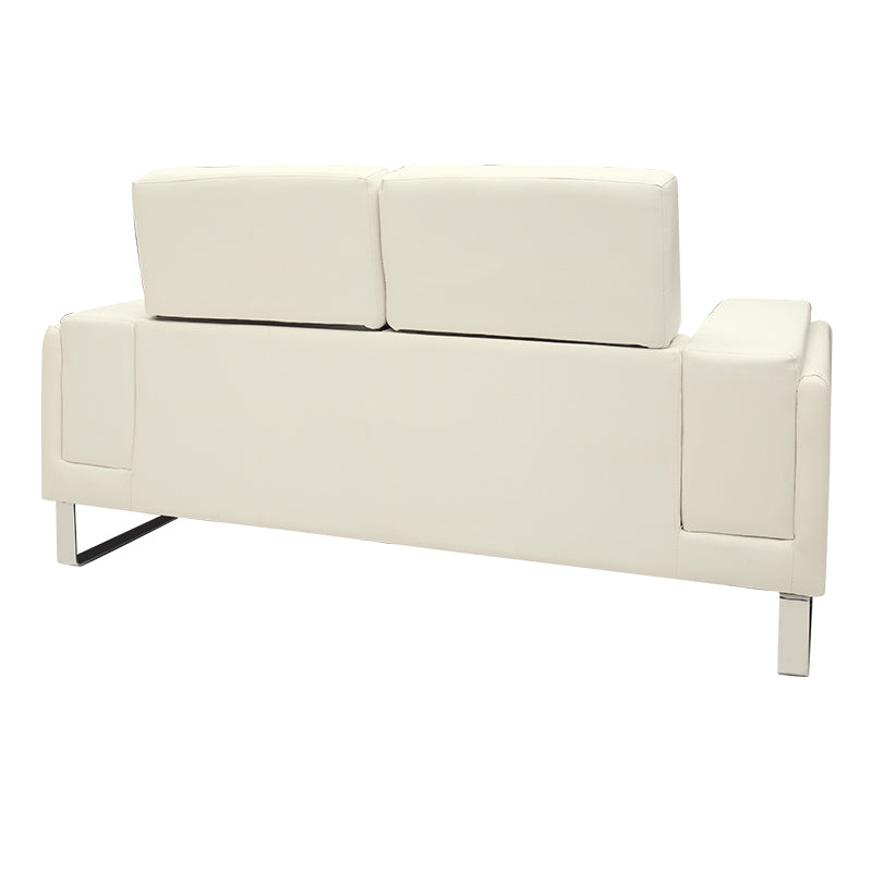 Καναπές Shea 2θέσιος PU ivory-inox 158x80x87εκ