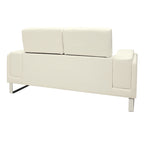 Καναπές Shea 2θέσιος PU ivory-inox 158x80x87εκ