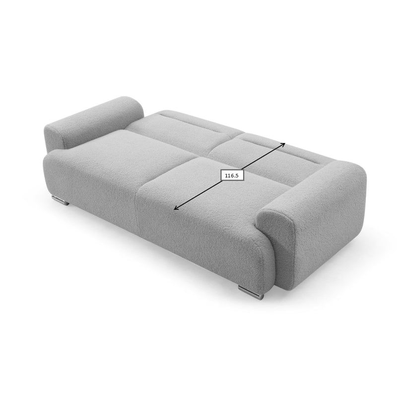 Kαναπές-κρεβάτι τριθέσιος Harmonious μπουκλέ μπεζ 223.5x92x81εκ