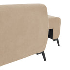 Kαναπές κρεβάτι τριθέσιος αναστρέψιμος Settee ύφασμα με αποθηκευτικό χώρο σε μπεζ απόχρωση 286x204x93εκ