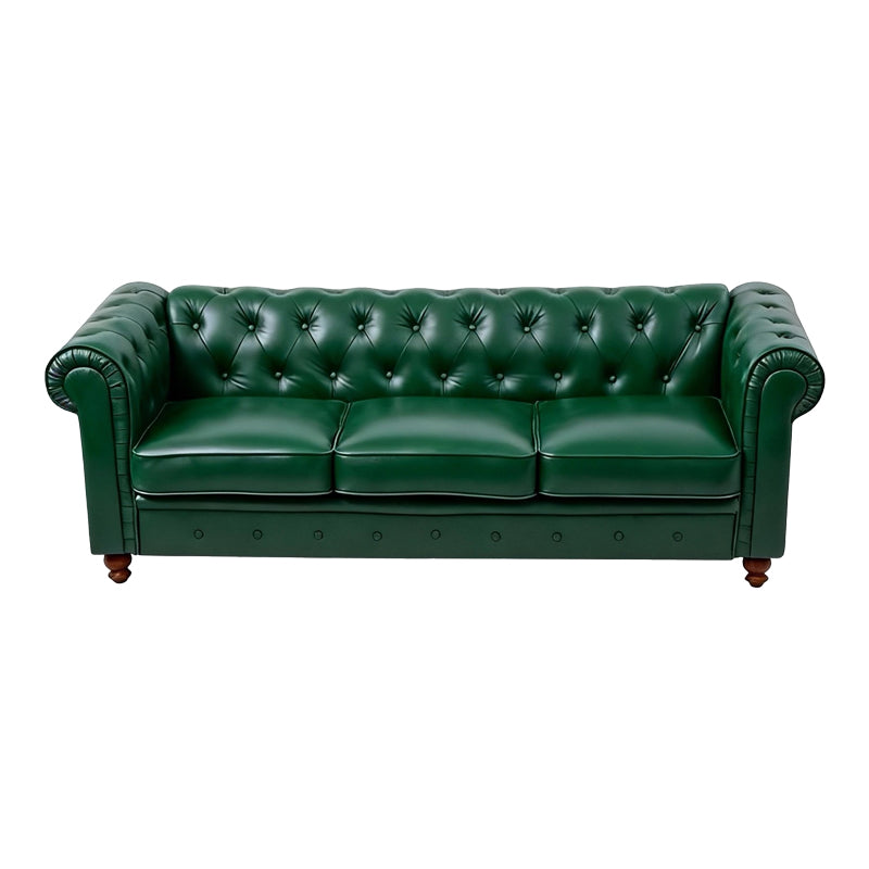 Kαναπές τριθέσιος τ. Chesterfield pu κυπαρισσί 203x84x67εκ