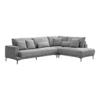 Γωνιακός καναπές Maliva αριστερή γωνία γκρι ύφασμα 280x210x100εκ