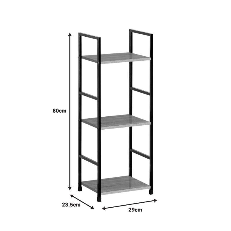 Βιβλιοθήκη-ραφιέρα Bitok φυσικό-μαύρο μέταλλο 29x23.5x80εκ