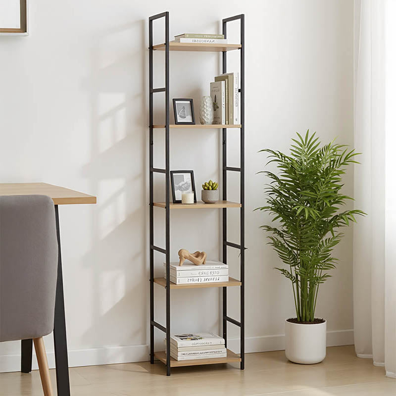 Βιβλιοθήκη Azuel φυσικό-μαύρο μέταλλο 29x23.5x144εκ