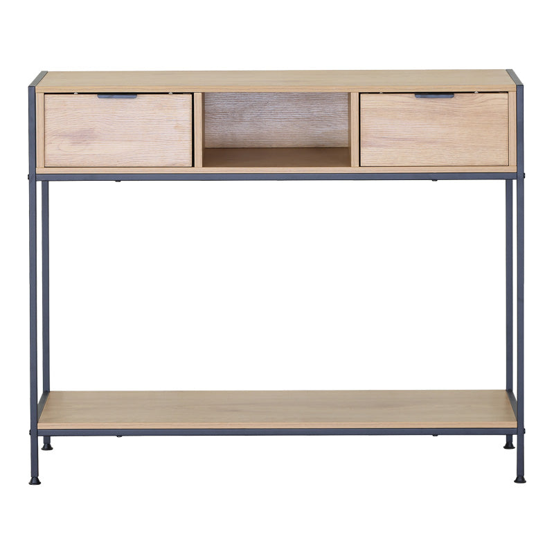 Κονσόλα Regando σε oak απόχρωση με μαύρο μέταλλο 100x35x80εκ