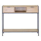 Κονσόλα Regando σε oak απόχρωση με μαύρο μέταλλο 100x35x80εκ