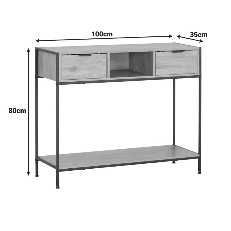 Κονσόλα Regando σε oak απόχρωση με μαύρο μέταλλο 100x35x80εκ