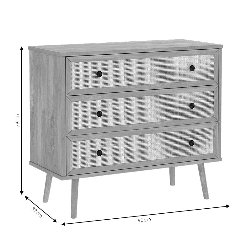 Συρταριέρα Oslo 3ων συρταριών sonoma 90x39x79εκ