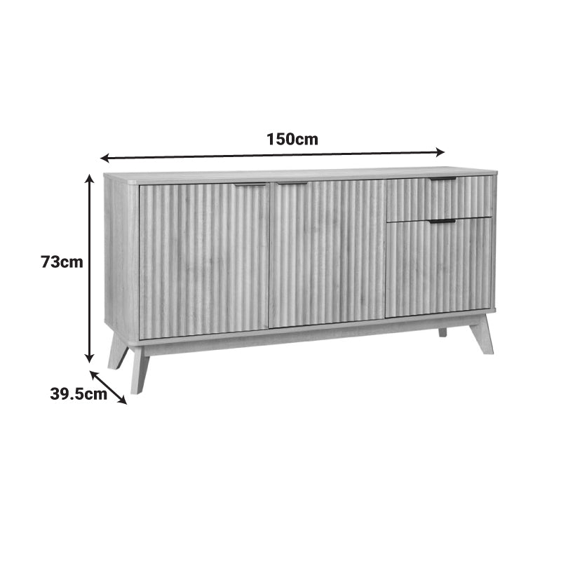 Μπουφές Hamea mdf σε φυσική απόχρωση 150x39,5x73εκ