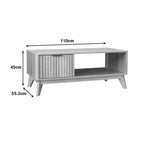 Τραπέζι σαλονιού Hamea mdf σε φυσική απόχρωση 110x55,2x45εκ