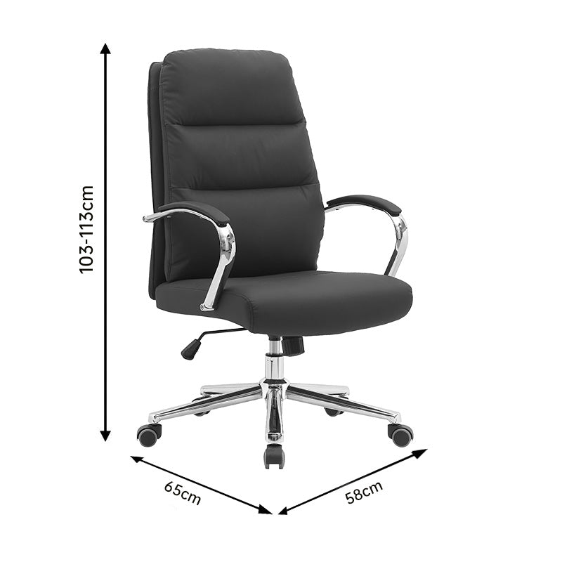 Καρέκλα γραφείου διευθυντή Normie pu μαύρο 58x65x103-111εκ