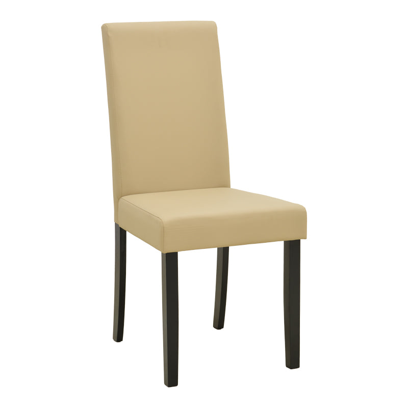 Καρέκλα Zeben εκρού PU με πόδι μαύρο rubberwood 43,5x55,5x93,5εκ