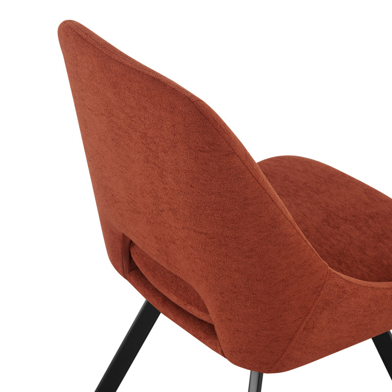 Καρέκλα Initiate terracotta ύφασμα-πόδι μαύρο μέταλλο 48x57x85εκ