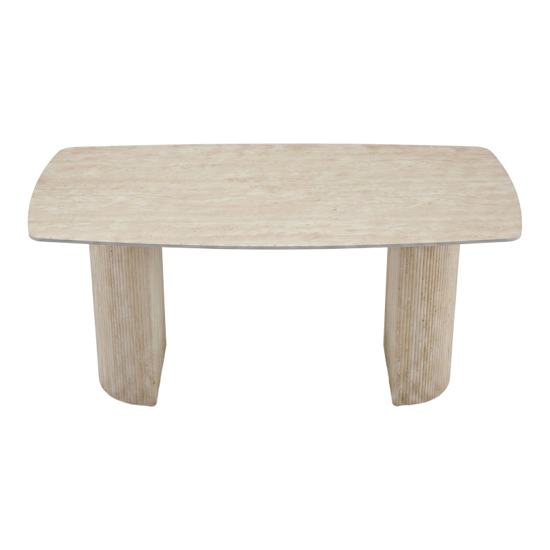 Τραπέζι Loosir mdf-sandstone σε όψη τραβερτίνας 180x90x74εκ