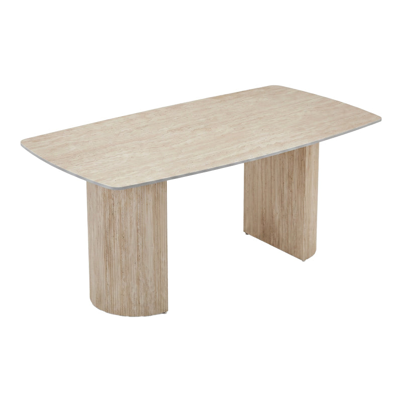 Τραπέζι Loosir mdf-sandstone σε όψη τραβερτίνας 180x90x74εκ
