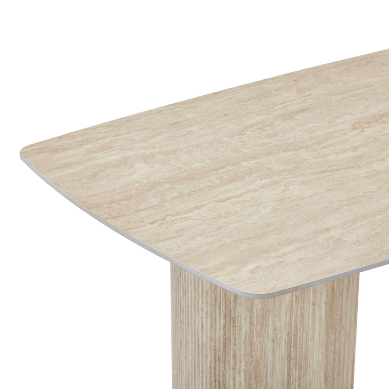 Τραπέζι Loosir mdf-sandstone σε όψη τραβερτίνας 180x90x74εκ