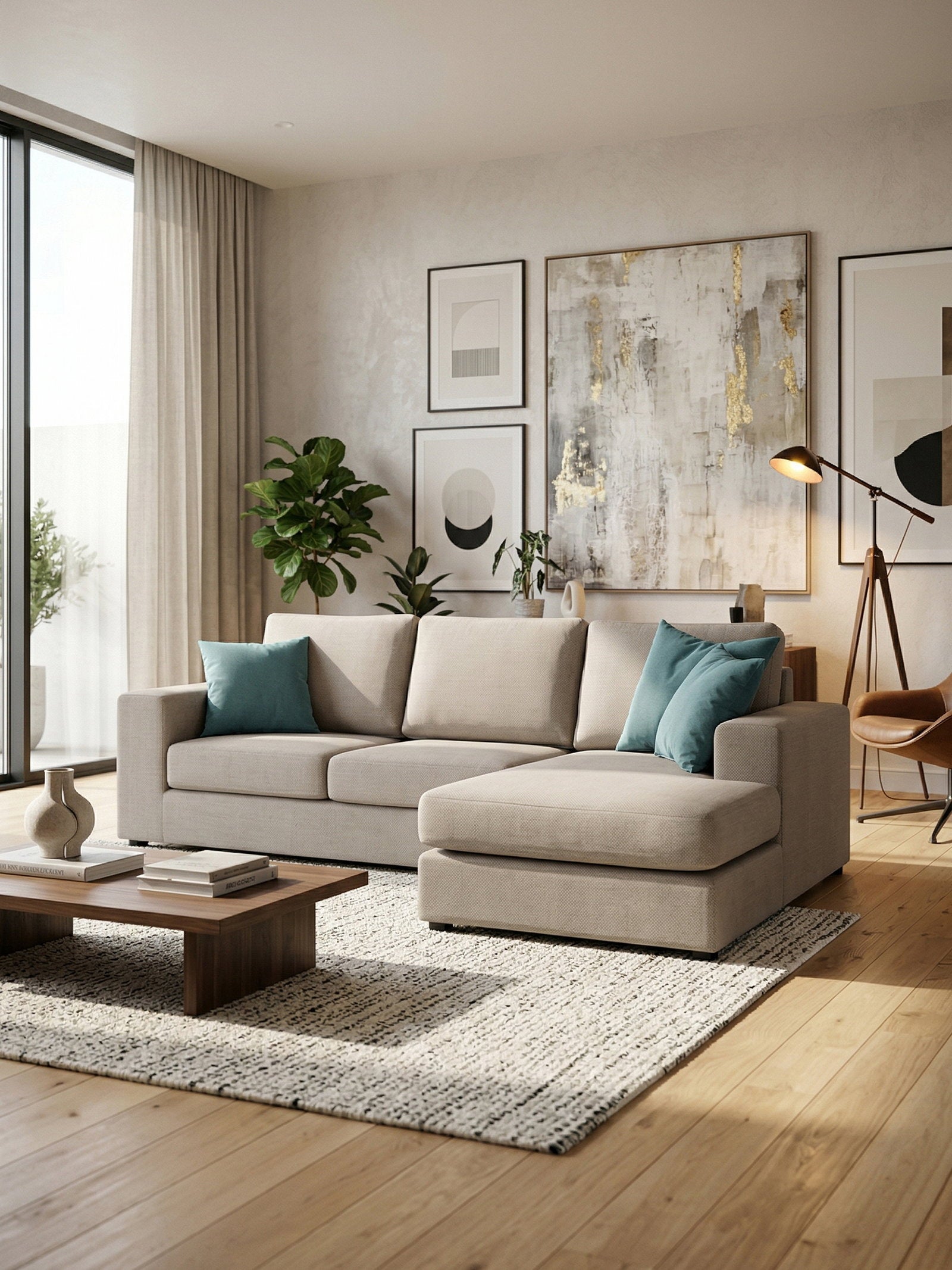Γωνιακός καναπές Lina-Mpez Anoixto-265 x 170 εκ.-Με Μπαούλο